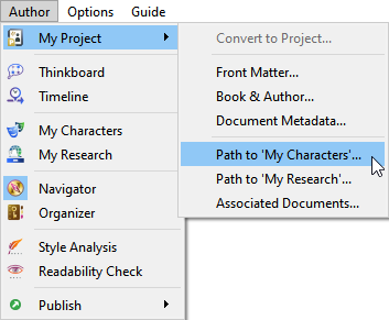 Path to My Characters database