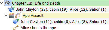 Navigator character statistics display