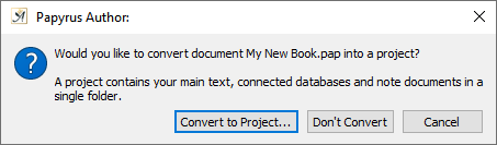 Convert document to project with research