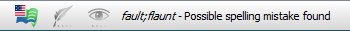Spelling error toolbar tip