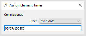 Timeline assign time fixed date