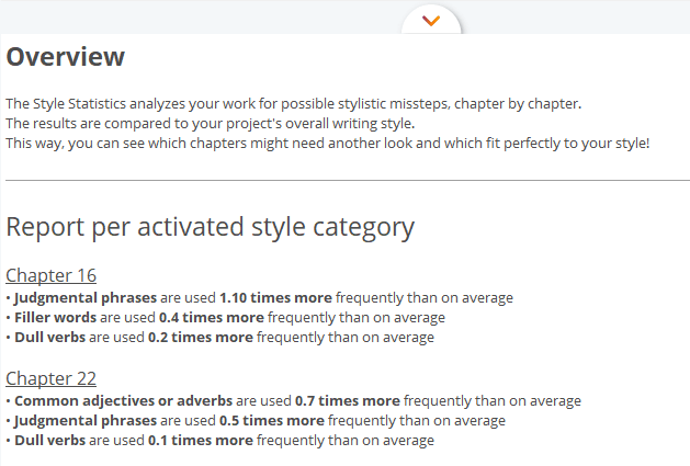 Overview of Style Statistics Results